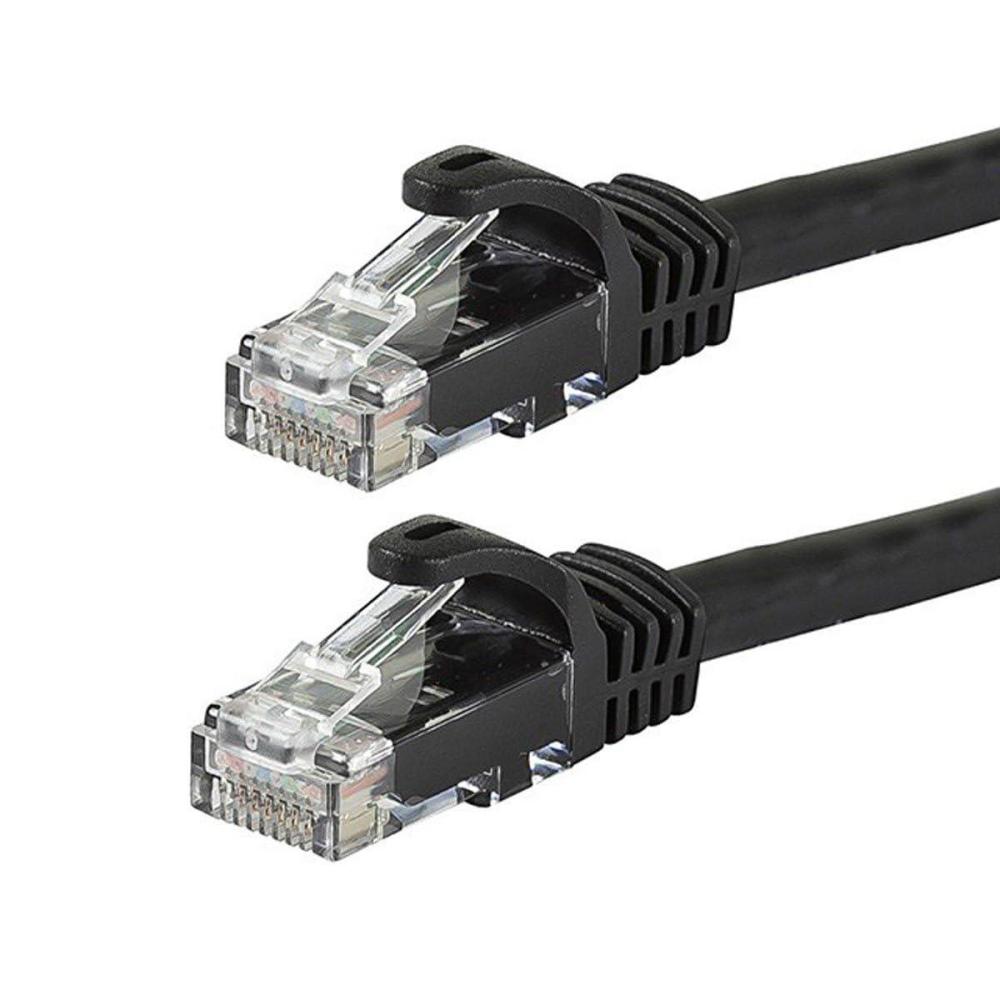 imageMonoprice Cat6 50ft Black Patch Cable UTP 24AWG 550MHz Pure Bare Copper Snagless RJ45 Flexboot Series Ethernet Cable Pack of 1black