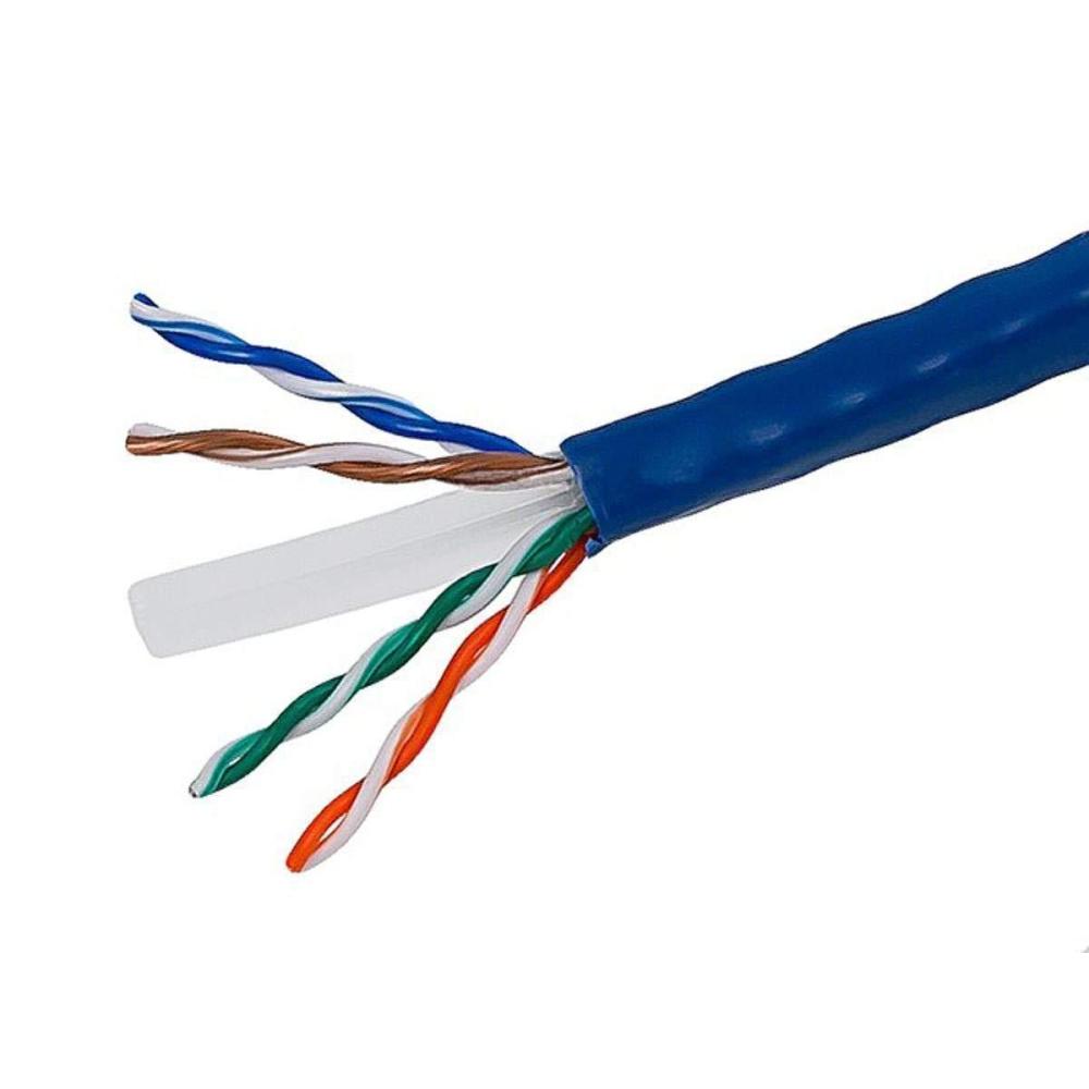 imageMonoprice Cat6 Ethernet Bulk Cable  Stranded 550Mhz 10G UTP CM 24AWG Pure Bare Copper Wire Pull Box 250 Feet BlueBlue