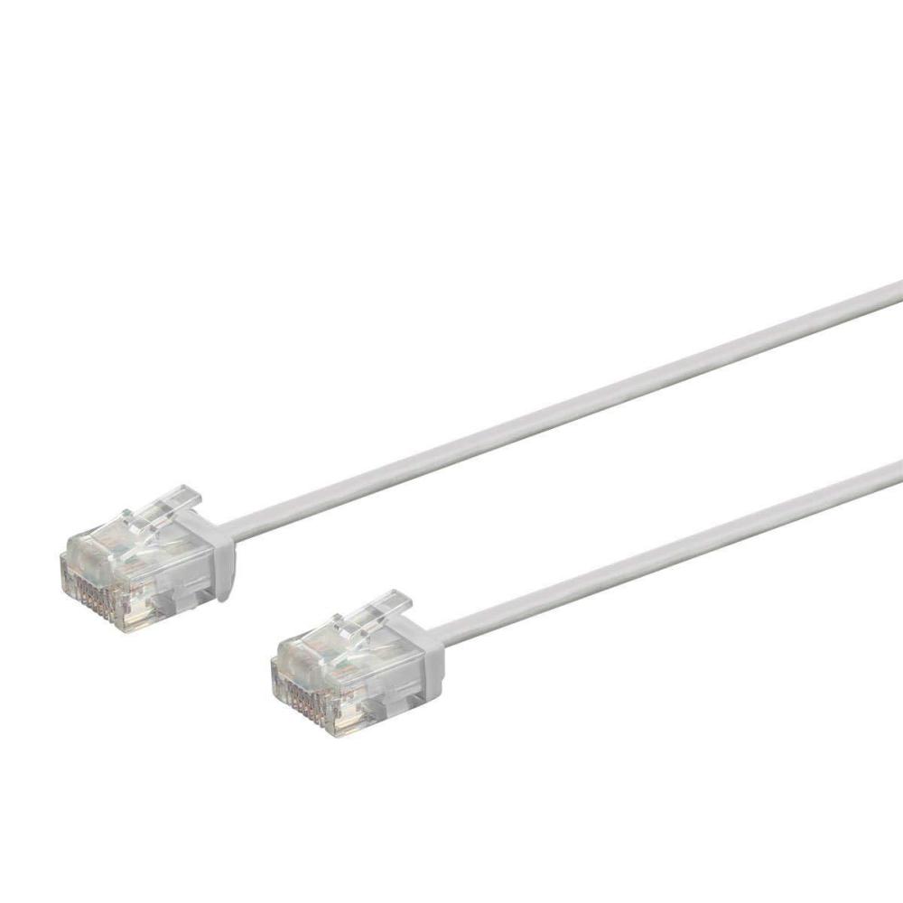 imageMonoprice Cat6 Ethernet Patch Cable Snagless 550MHz UTP 32AWG 1 Feet White Micro SlimRun SeriesGray
