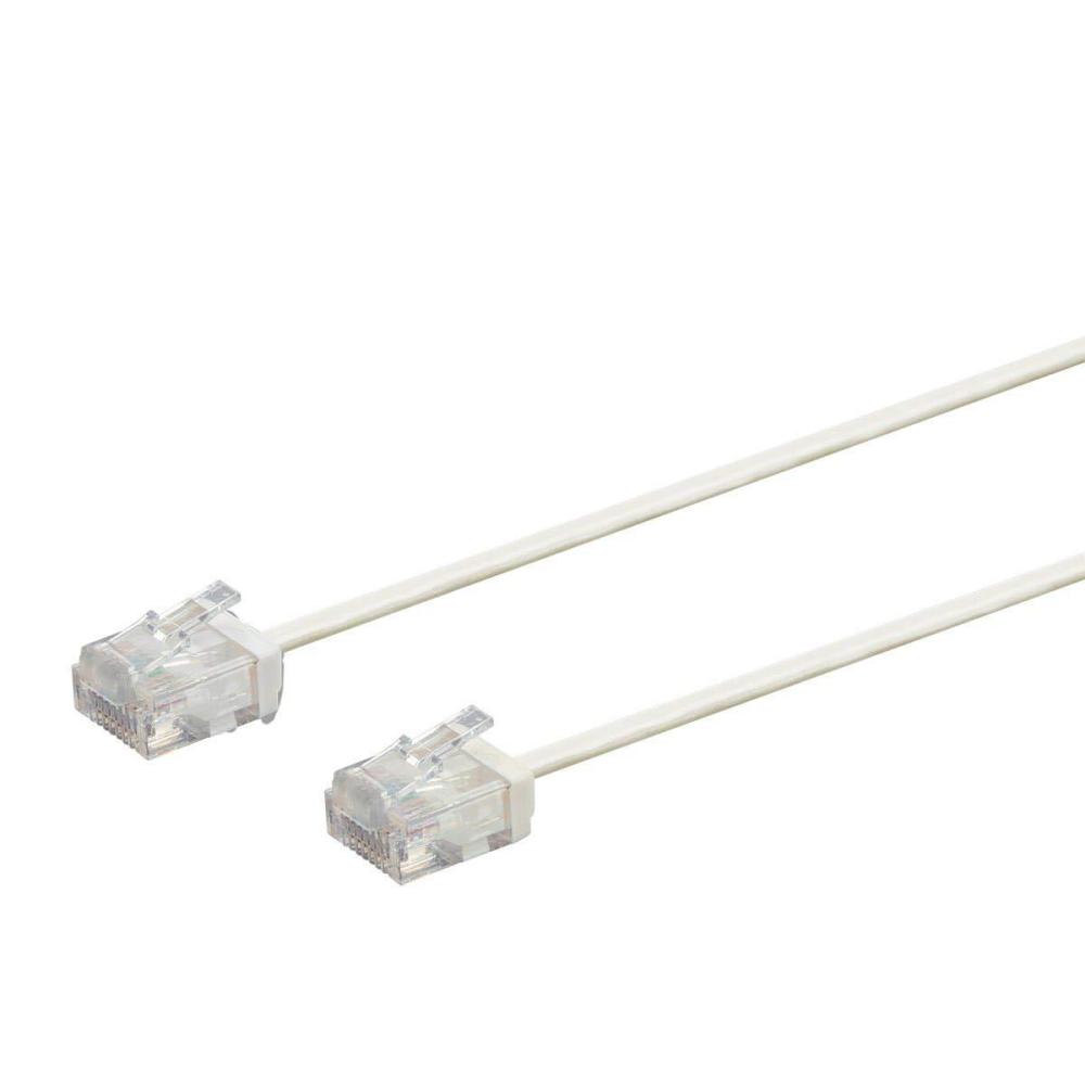 imageMonoprice Cat6 Ethernet Patch Cable Snagless 550MHz UTP 32AWG 1 Feet White Micro SlimRun SeriesWhite