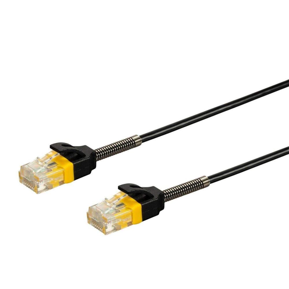 imageMonoprice Cat6 Ethernet Patch Cable Snagless Reinforced 550MHz UTP 30AWG 1 Feet Black SlimRun Series1 Feet
