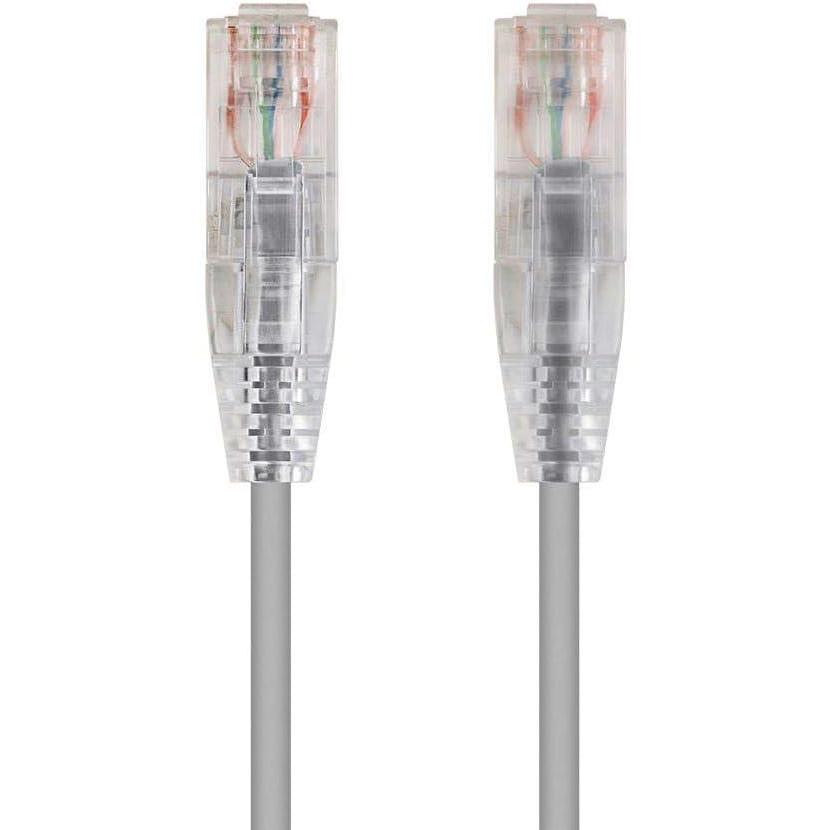 imageMonoprice Cat6 Ethernet Patch Cable  Snagless Stranded 550MHz UTP CMR Rated 28AWG 30 Feet White  SlimRun SeriesGray