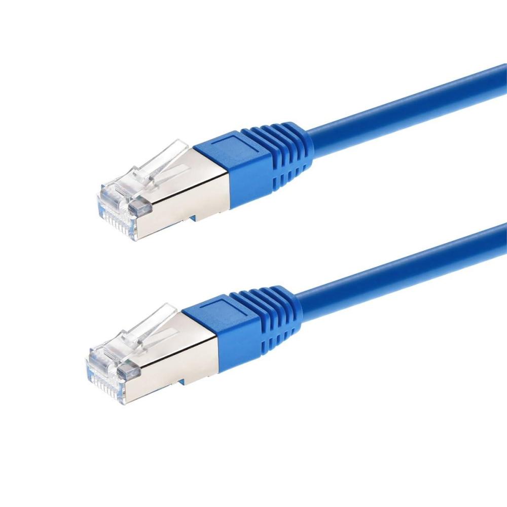 imageMonoprice Cat6A 6in Blue Patch Cable Double Shielded SFTP 26AWG 10G Pure Bare Copper Molded RJ45 Entegrade Series Ethernet Cable10 Feet