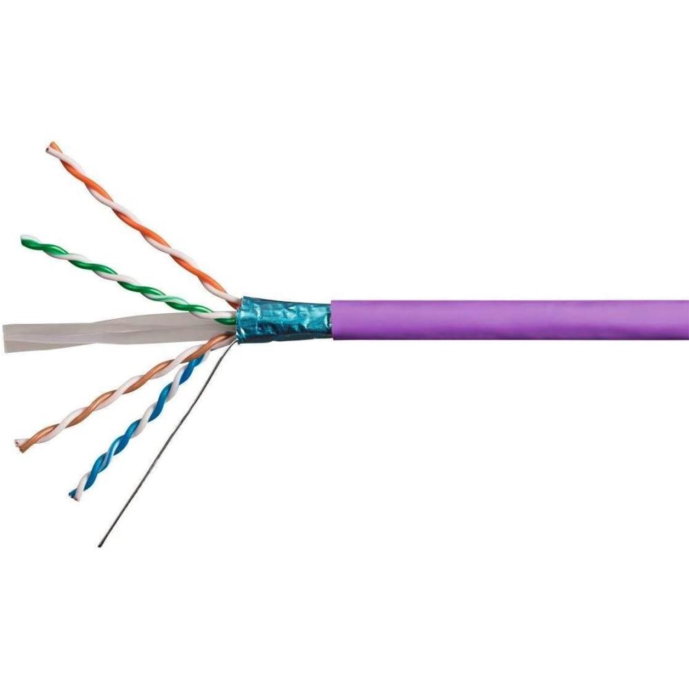 imageMonoprice Cat6A Ethernet Bulk Cable  Network Internet Cord  Solid 550Mhz FTP CMR Riser Rated Pure Bare Copper Wire 10G 23AWG No Logo 1000ft WhitePurple