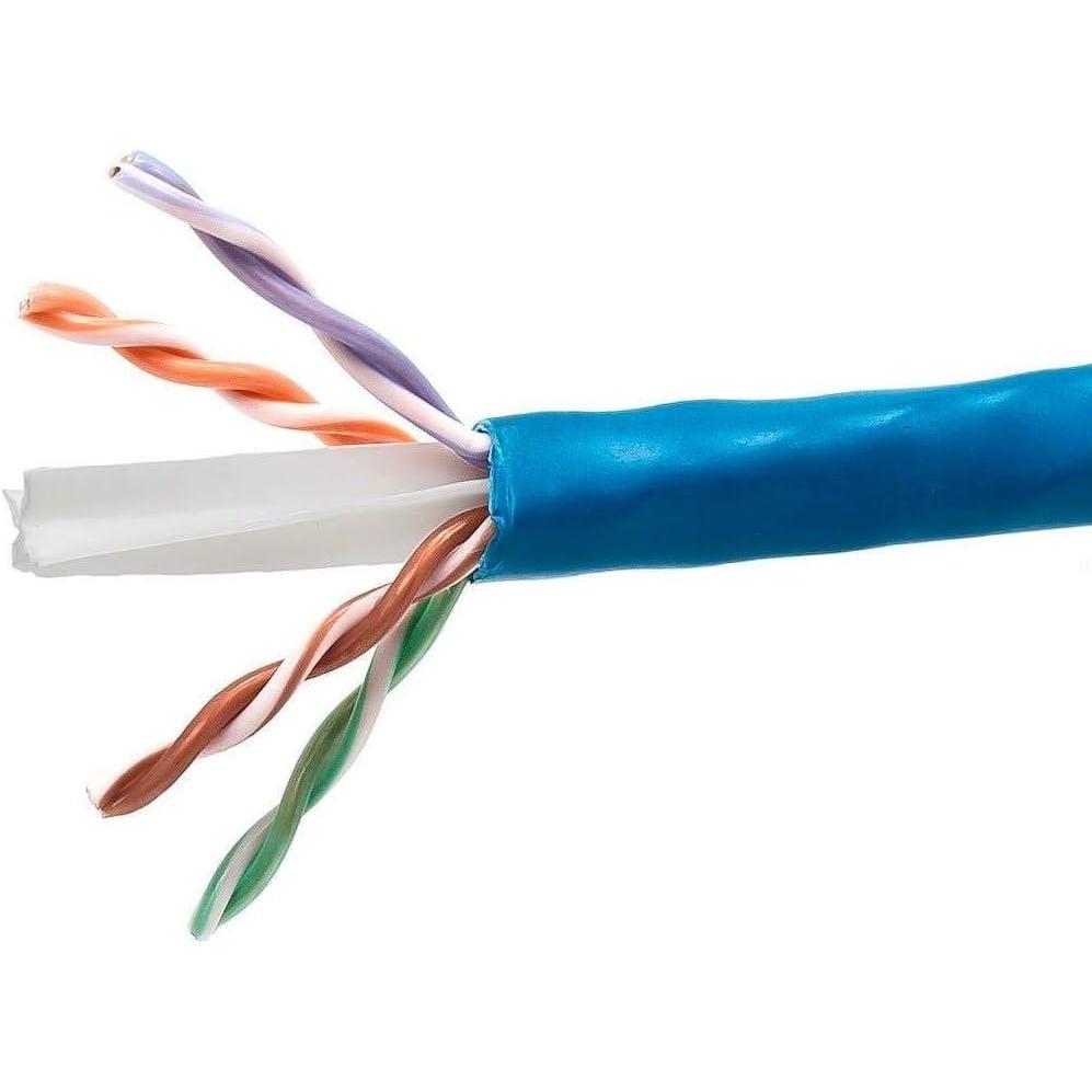 imageMonoprice Cat6A Ethernet Bulk Cable  Solid 550Mhz 10G UTP CMR 23AWG Pure Bare Copper Wire No Logo 1000 Feet BlueBlue