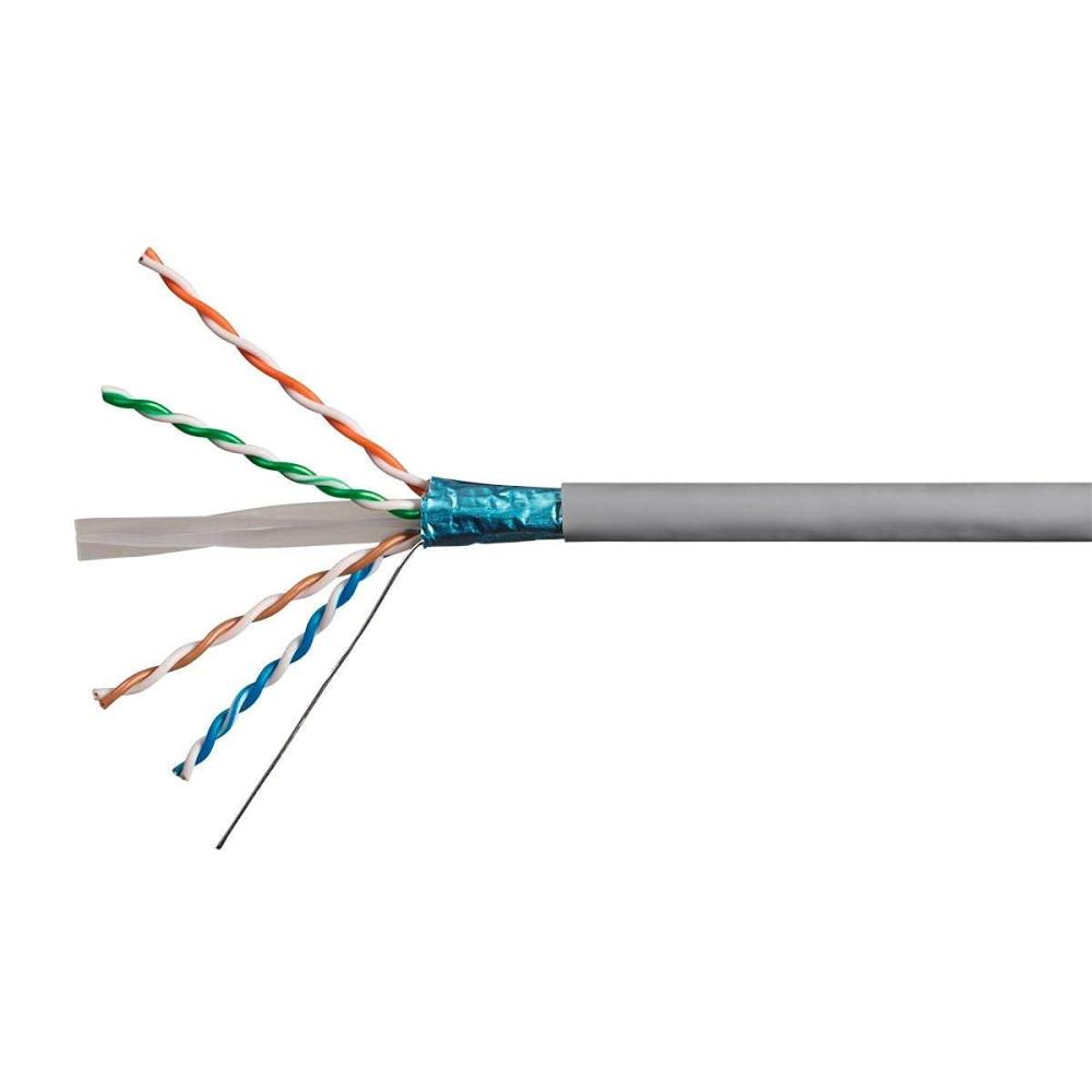 imageMonoprice Cat6A Ethernet Bulk Cable  Solid 550Mhz FUTP CMR Riser Rated Pure Bare Copper Wire 10G 23AWG No Logo UL TAA 500 Feet BlackGray