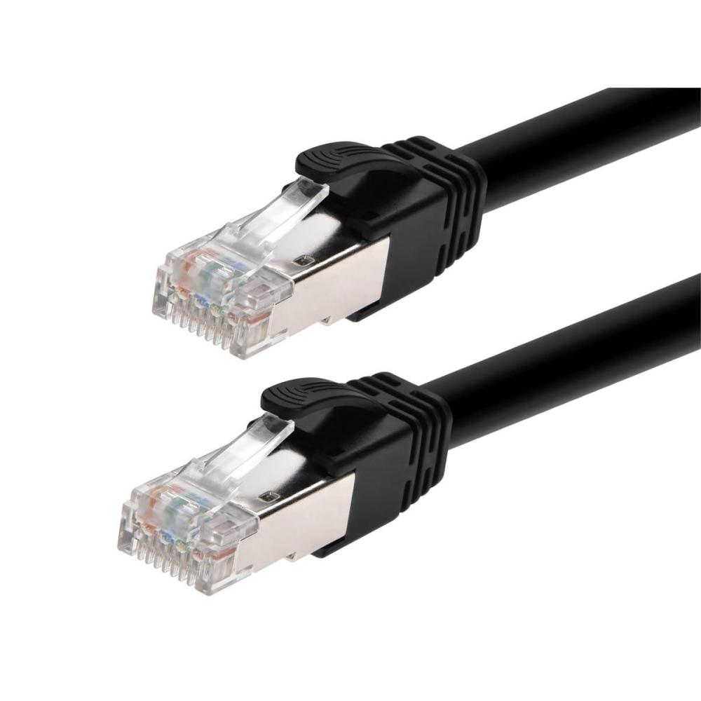 imageMonoprice Cat6A PoE Patch Cable 100 Feet Black 100W PoE IEEE 8023afatbt UTP 22AWG 500MHz Pure Bare Copper Shielded RJ45 Ethernet Cable100 Feet
