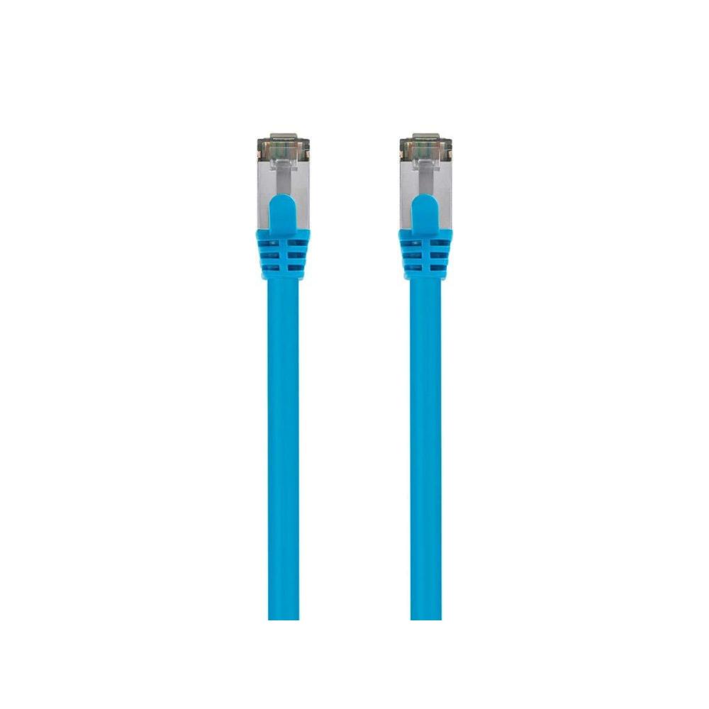 imageMonoprice Cat8 50ft Black Patch Cable Double Shielded SFTP 26AWG 2GHz 40G Pure Bare Copper Snagless RJ45 Entegrade Series Ethernet CableBlue
