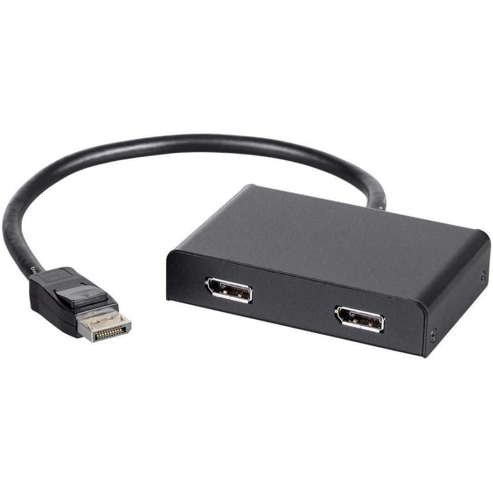 imageMonoprice DisplayPort 12 to DisplayPort MultiStream Transport MST Hub 2Port DP to DP Ideal for Digital Signage Large Video Displays in Schools 76 x 58 x 13