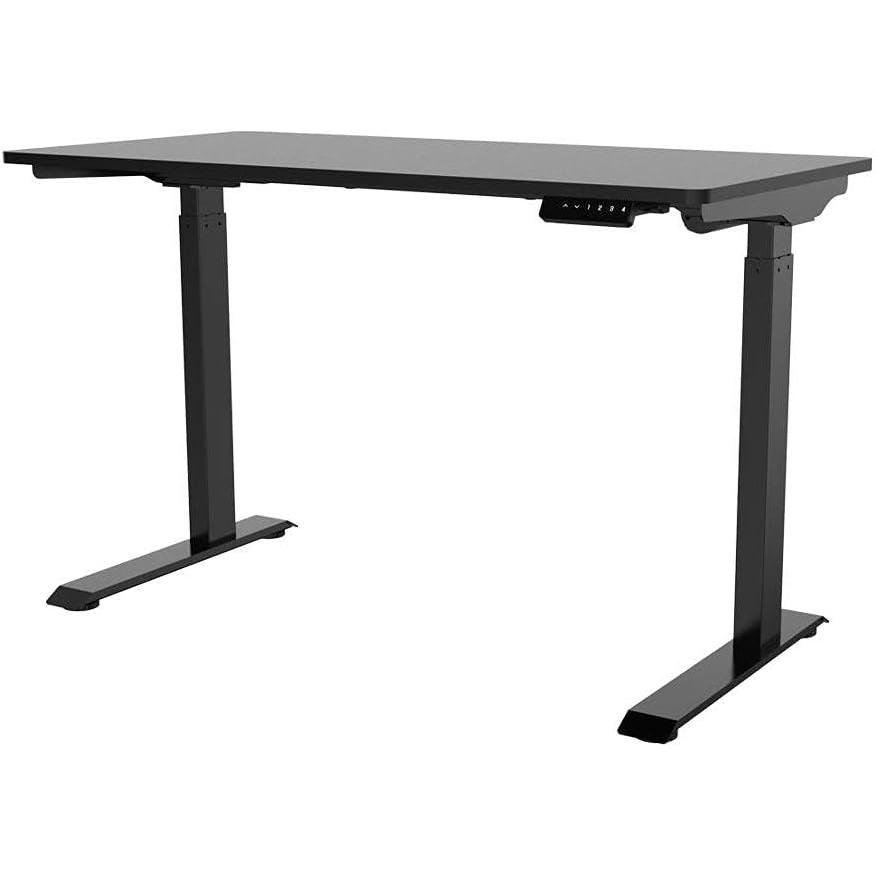 imageMonoprice Electric Single Motor SitStand Complete Desk Table Height Adjustable SolidCore Wood Top for Home and Office 472 x 236 Inch Black Workstream CollectionBlack