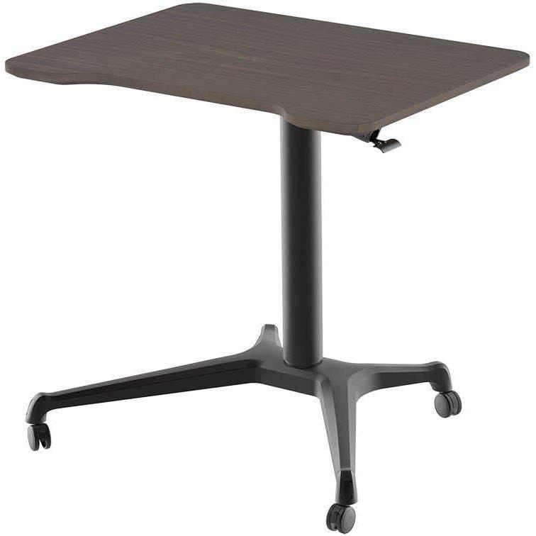 imageMonoprice GasLift Height Adjustable SitStand Mobile Rolling Workstation Laptop and Computer Desk V2  Max Weight Capacity 99 Lbs Mobile Stand for Presentations or an Active Work Lifestyle BlackBrown