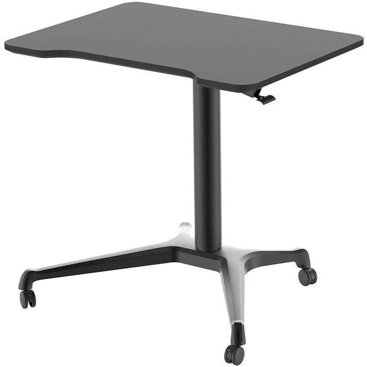 imageMonoprice GasLift Height Adjustable SitStand Mobile Rolling Workstation Laptop and Computer Desk V2  Max Weight Capacity 99 Lbs Mobile Stand for Presentations or an Active Work Lifestyle BlackBlack