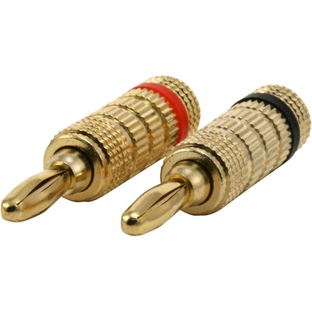 imageMonoprice Gold Plated Speaker Banana Plugs  5 Pairs  Closed Screw Type For Speaker Wire Home Theater Wall Plates And More1 Count Pack of 1