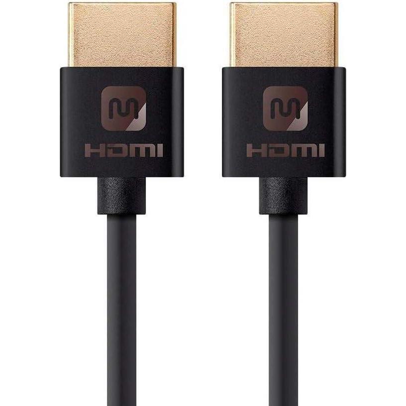 imageMonoprice HDMI High Speed Cable  6in Black 4K60Hz HDR 18Gbps 36AWG YUV 420  Ultra Slim Series