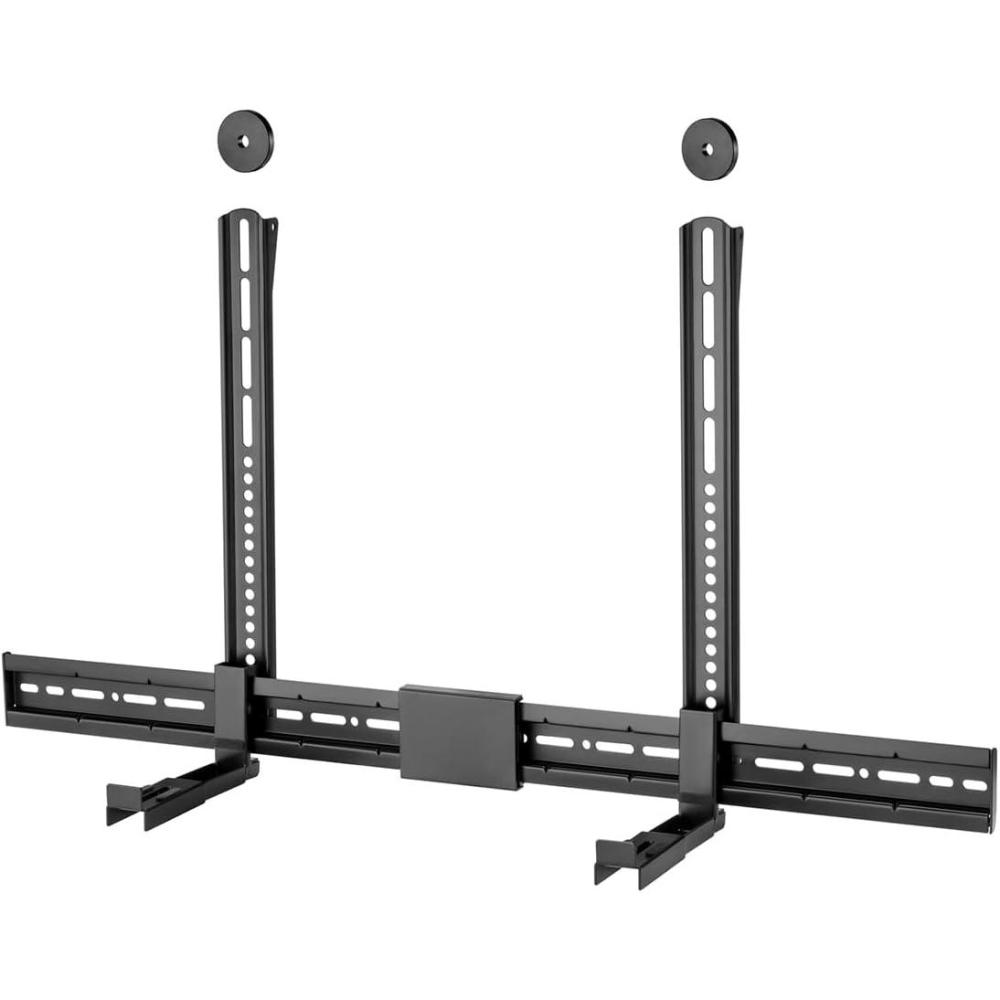 imageMonoprice Heavy Duty Universal Sound Bar Mount Bracket Above or Under TV Extends 34quot61quot Fits Most Soundbars Up to 33 Lbs AntiSkid Base 3 Installation Options Max VESA 800x400mm