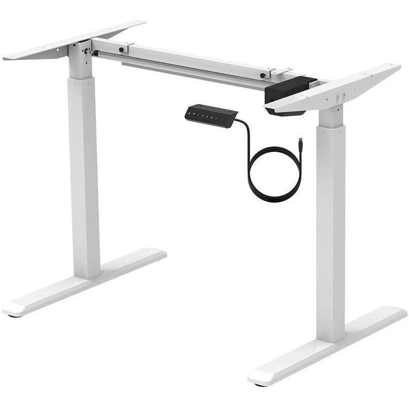 imageMonoprice Height Adjustable SitStand Riser Table Desk Frame  Black with Electric Single Motor Compatible with Desktops from 39 Inches Up to 63 Inches Wide  Workstream CollectionWhite