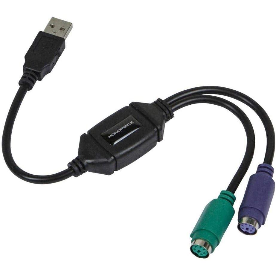 imageMonoprice PS2 KeyboardMouse to USB Converter Adapter Black