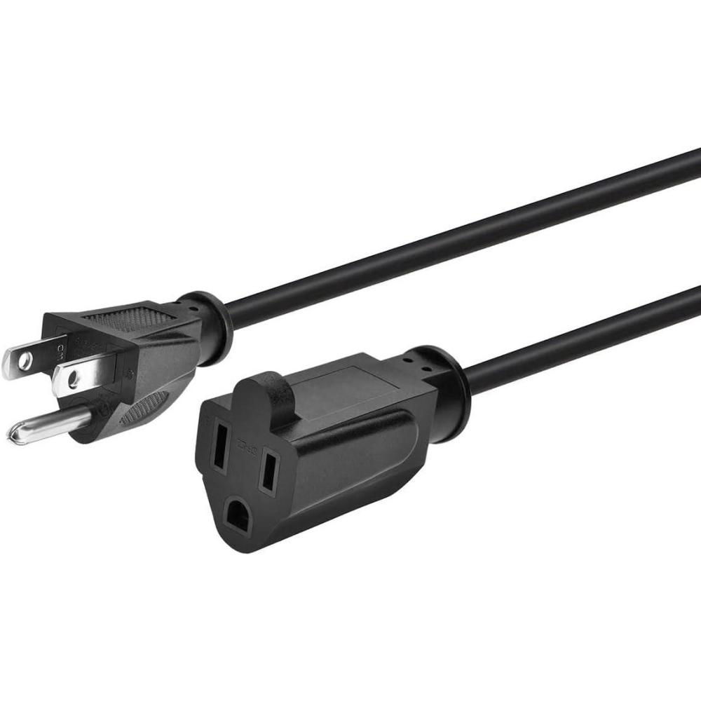 imageMonoprice Power Extension Cord 3 Prong 13 Amp 1625 Volt NEMA 515P to NEMA 515R 2 Feet 16AWG Black25 Feet