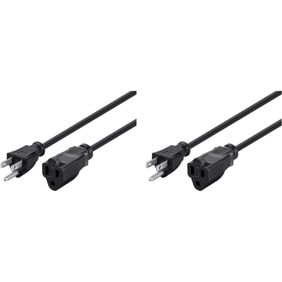 imageMonoprice Power Extension Cords  6ft 16AWG and 2ft 16AWG Black