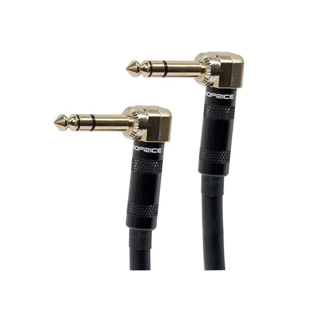 imageMonoprice Premier Series 14 Inch TRS Right Angle Male to Right Angle Male 16AWG Cable Cord  3 Feet Black Gold Plated3ft
