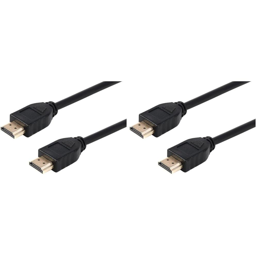 imageMonoprice Premium High Speed HDMI Cable  4K60Hz HDR 18Gbps YCbCr 444 OD 022in CL2 30AWG 10 Feet Black  Commercial Series1 Count Pack of 2