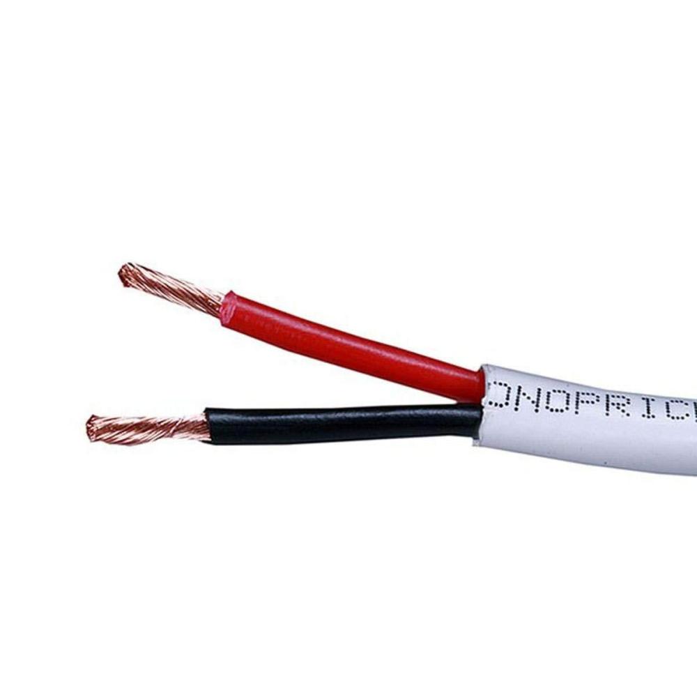 imageMonoprice Speaker Wire  CL2 Rated 2Conductor 14AWG PVC Jacket Material 999 OxygenFree Pure Bare Copper 500 Feet WhiteWhite