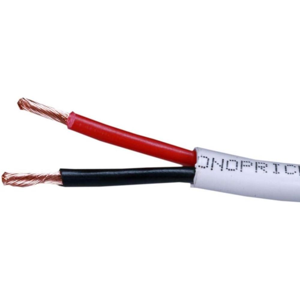 imageMonoprice Speaker Wire CL2 Rated 2Conductor 16AWG 100ft White