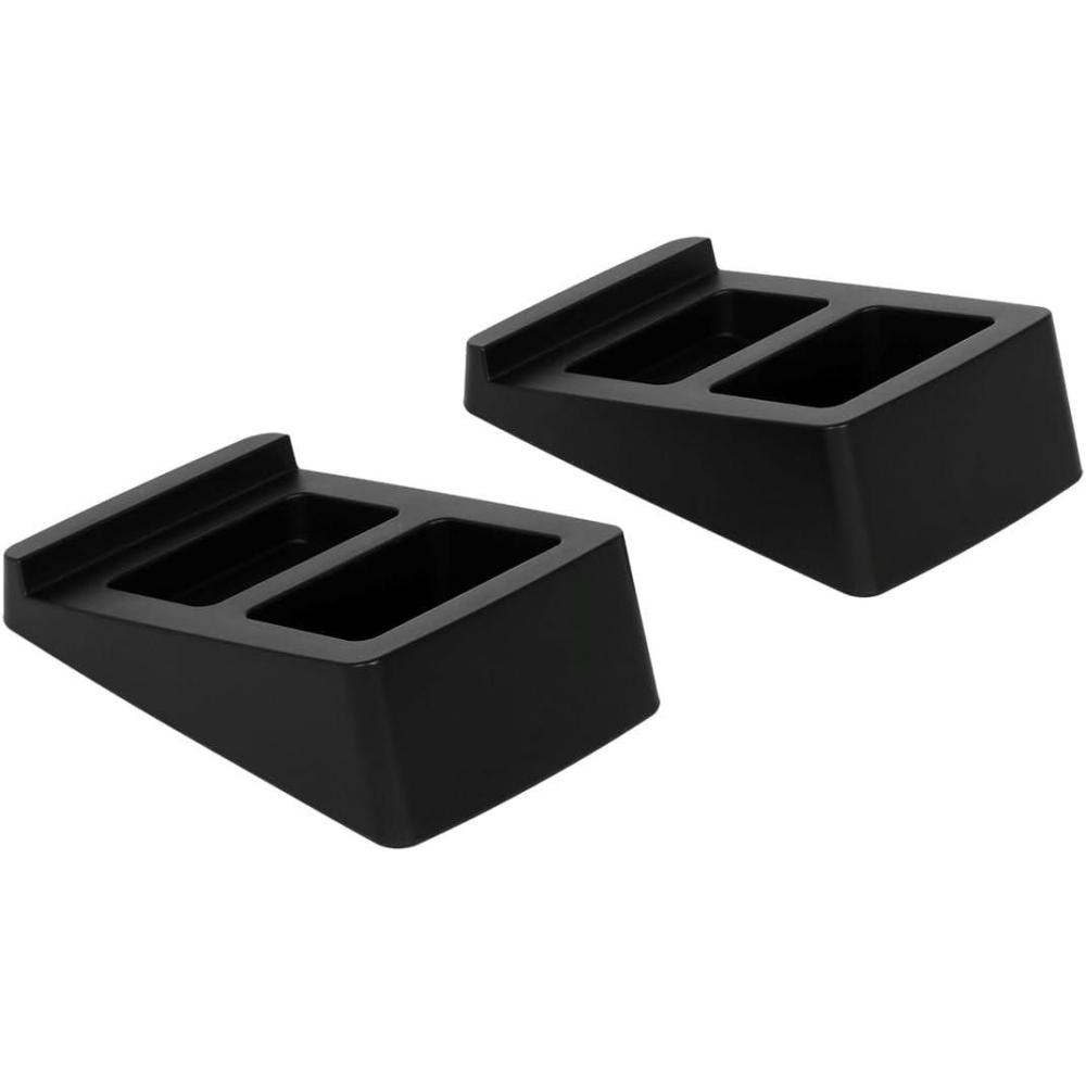 imageMonoprice Tilted Wedge Desktop Speaker Stands Pair for Small Sized Speakers AntiVibration 15 Degrees of Tilt for Bookshelf Speakers and Studio Monitors