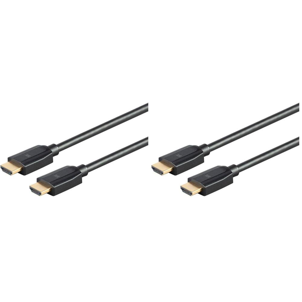 imageMonoprice Ultra 8K Premium High Speed HDMI Cable 8 Feet Black 48Gbps 8K60Hz Dynamic HDR eARC DynamicView Series 1 Count Pack of 11 Count Pack of 2