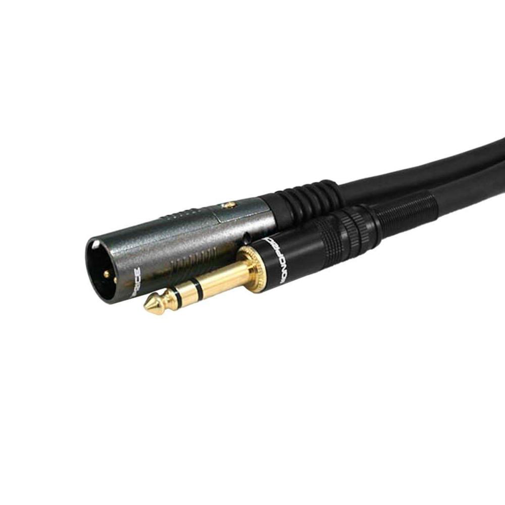 imageMonoprice XLR Male to 14Inch TRS Male Cable  Gold Plated High Fidelity and Eliminate Noise in the Recording Studio and On Stage 16AWG 6 Feet Black 6Ft6Ft