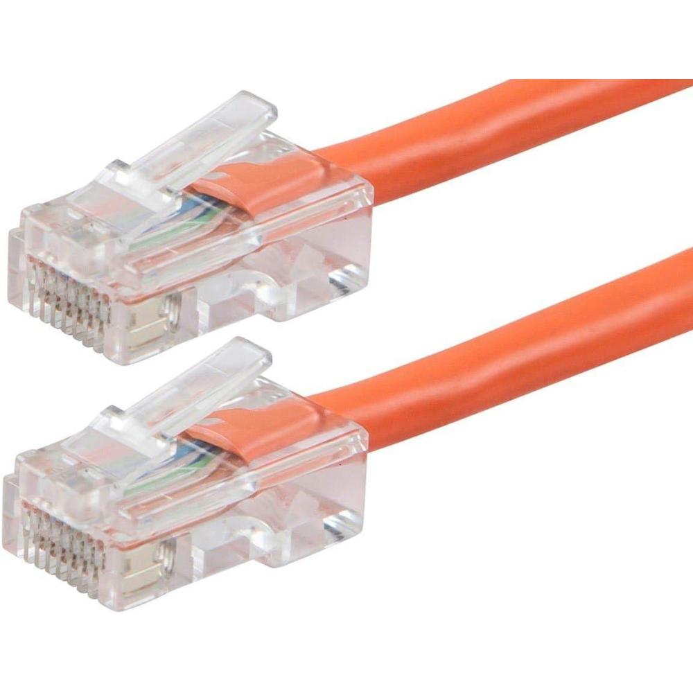 imageMonoprice ZerobootCat6 Ethernet Patch Cable  Network Internet Cord  RJ45 Stranded 550Mhz UTP Pure Bare Copper Wire 24AWG 25ft BlackOrange