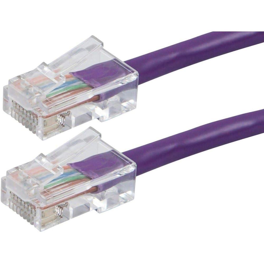 imageMonoprice ZerobootCat6 Ethernet Patch Cable  Network Internet Cord  RJ45 Stranded 550Mhz UTP Pure Bare Copper Wire 24AWG 25ft BlackPurple