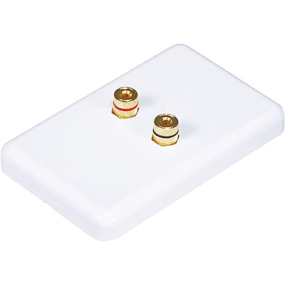 imageMoonrise Monoprice 103326 Banana Binding Post TwoPiece Inset Coupler Wall Plate for 4 Speakers White1 Speaker