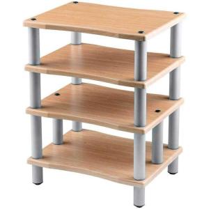 Monolith 4 Tier Audio Stand XL – Open Air Design, Each 1 Inch Shelf Supports up to 84.9 Lbs, Total Max Weight 350 Lbs, Perfect Way to Organize AV Components, Black(Maple)