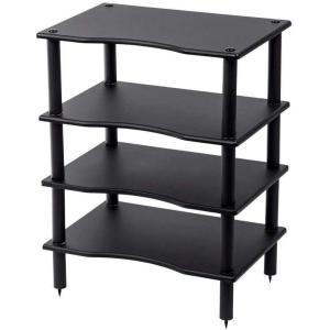 Monolith 4 Tier Audio Stand XL – Open Air Design, Each 1 Inch Shelf Supports up to 84.9 Lbs, Total Max Weight 350 Lbs, Perfect Way to Organize AV Components, Black(Black)