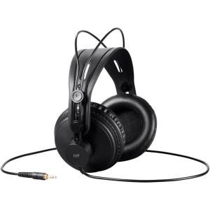 Monoprice – 116150 Modern Retro Over Ear Headphones with Ultra-Comfortable Ear Pads Perfect for Mobile Devices, HiFi, and Audio/Video Production Black