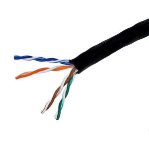 Monoprice 1000FT 24AWG Cat5e 350MHz UTP Stranded, In-Wall Rated (CM), Bulk Ethernet Bare Copper Cable – Black(Black)