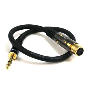 Monoprice 104768 3-Feet Premier Series XLR Female to 1/4-Inch TRS Male 16AWG Cable gold(1 Count (Pack of 1))