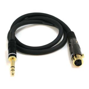 Monoprice 104768 3-Feet Premier Series XLR Female to 1/4-Inch TRS Male 16AWG Cable gold(3 Feet)