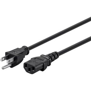 Monoprice 105294 15ft 14AWG Power Cord Cable w/ 3 Conductor PC Power Connector Socket, 15A (NEMA 5-15P to IEC-320-C13) Black(Black)