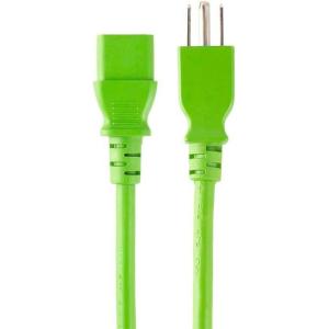 Monoprice 105294 15ft 14AWG Power Cord Cable w/ 3 Conductor PC Power Connector Socket, 15A (NEMA 5-15P to IEC-320-C13) Black(Green)