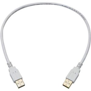 Monoprice 105442 3ft USB 2.0 A Male to A Male 28/24AWG Cable (Gold Plated) -Black for Data Transfer Hard Drive Enclosures, Printers, Modems, Cameras and More!(White)