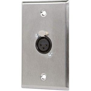 Monoprice 107396 XLR Female 3 -Pin One-Port Zinc Alloy Wall Plate Silver