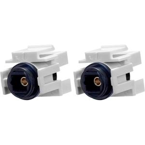 Monoprice 108729 Keystone Jack TOSLINK Female to Female Coupler Adapter, White, 1-Pack(1 Count (Pack of 2))