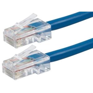 Monoprice 114285 ZerobootCat5e Ethernet Patch Cable – Network Internet Cord – RJ45, Stranded, 350Mhz, UTP, Pure Bare Copper Wire, 24AWG, 1ft, Yellow(Blue)