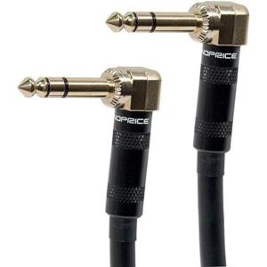 Monoprice 1/4-Inch TRS Right Angle Male to 1/4-Inch TRS Right Angle Male Cable – 1.5 Feet – Black, 16AWG, Gold Plated – Premier Series(Cable Cord)