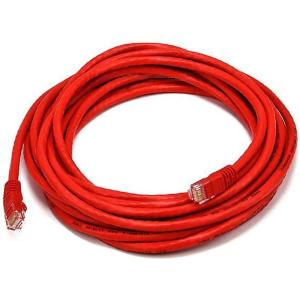 Monoprice 20FT 24AWG Cat5e 350MHz UTP Ethernet Bare Copper Network Cable – Yellow(Red)