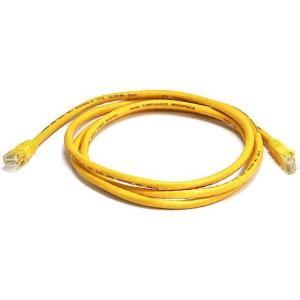 Monoprice 20FT 24AWG Cat5e 350MHz UTP Ethernet Bare Copper Network Cable – Yellow(Yellow)