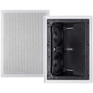 Monoprice 2-way Carbon Fiber In-Wall Surround Speaker – Dual 5.25 Inch (Single) Vari-Angled With Paintable Grille – Alpha Series Black(2 Way)
