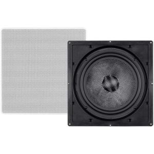 Monoprice 2-way Carbon Fiber In-Wall Surround Speaker – Dual 5.25 Inch (Single) Vari-Angled With Paintable Grille – Alpha Series Black(Subwoofer)